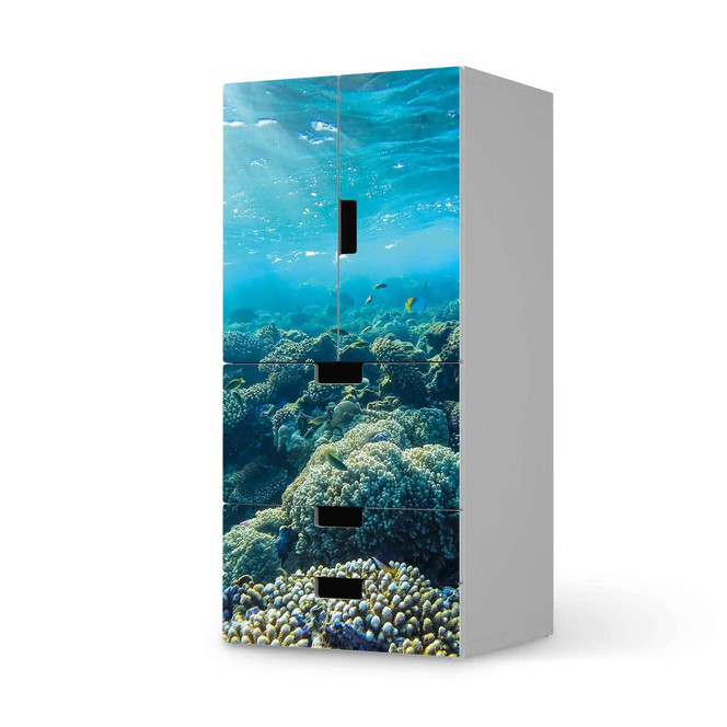 Möbelfolie IKEA Stuva / Malad - 3 Schubladen und 2 kleine Türen - Underwater World- Bild 1