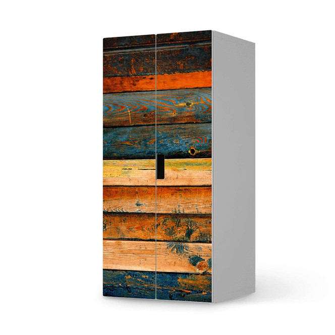 Möbelfolie IKEA Stuva / Malad Schrank - 2 grosse Türen - Wooden- Bild 1