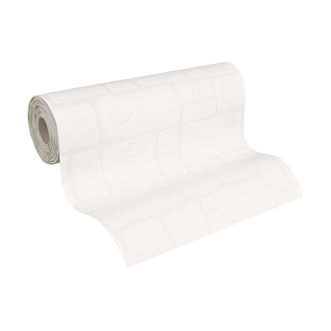 A.S. Création steinoptik Tapete Dekora Natur 6 Signalweiss, Reinweiss