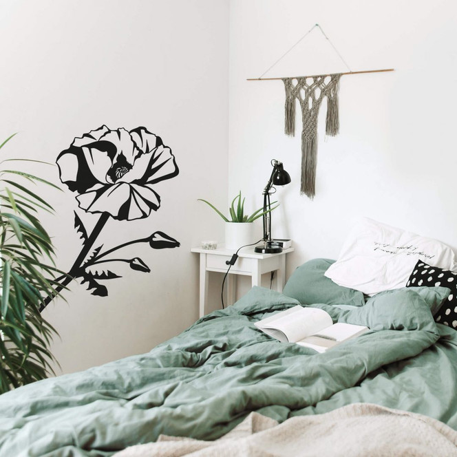 Wandtattoo Mohnblume