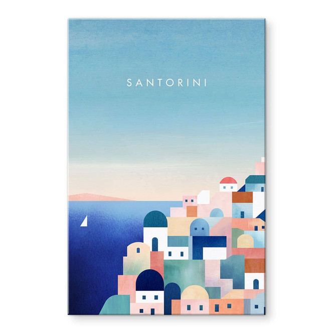Acrylglasbild Häuser von Santorini - Rivers