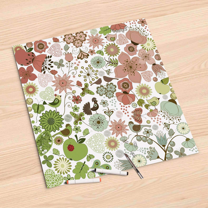 Folienbogen (60x60cm) - Flower Pattern- Bild 1