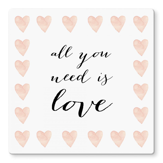 Glasbild Confetti & Cream - All you need is love