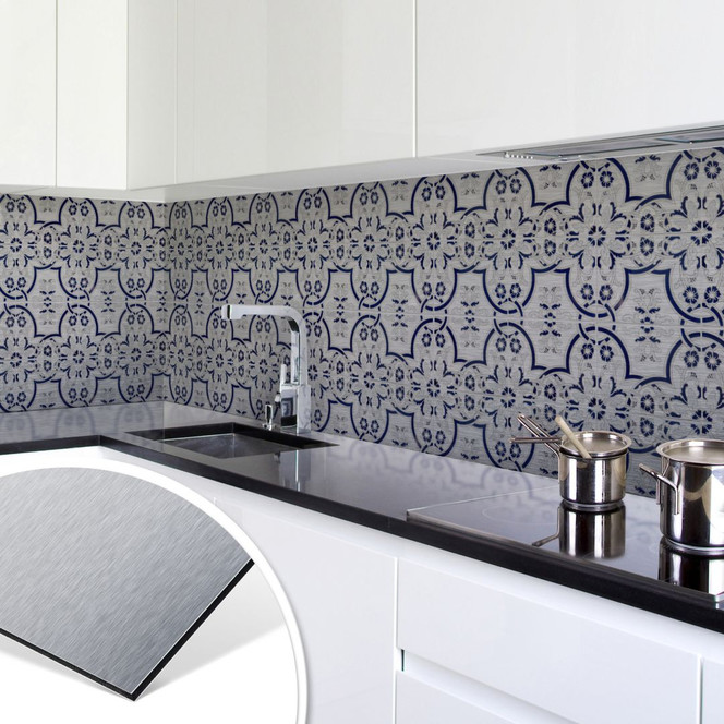 Küchenrückwand - Alu-Dibond-Silber - Holland Kacheln 03