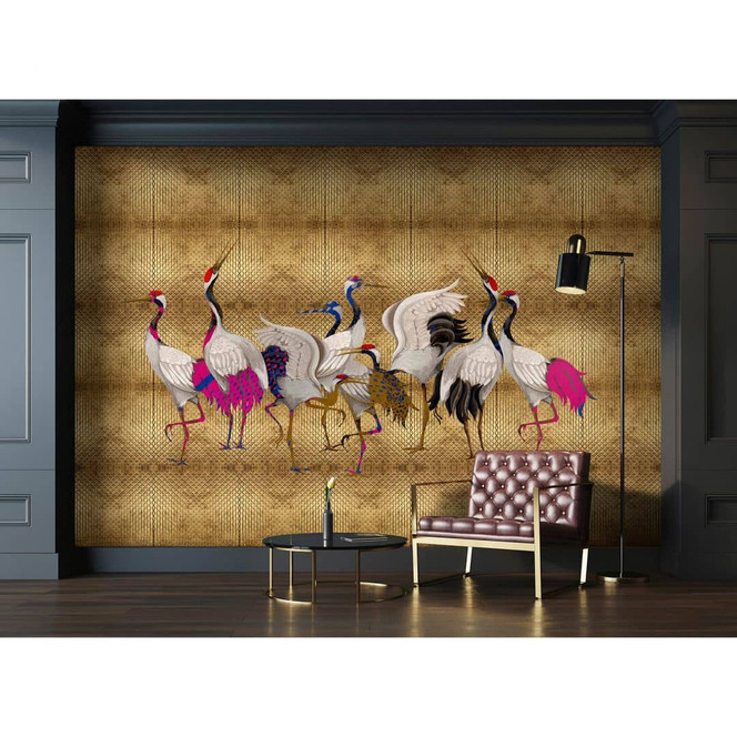 Livingwalls Fototapete Walls by Patel 3 Land Of Happiness 1 gold, weiss, pink, schwarz, blau - Bild 1