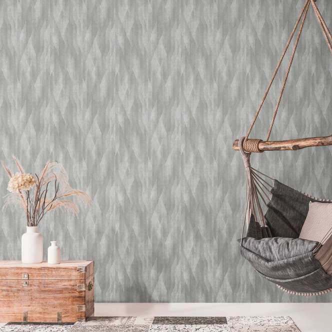 Moderne Tapete Grau Vlies - Grafik Mustertapete für Wohnzimmer, Schlafzimmer moderne Vliestapete