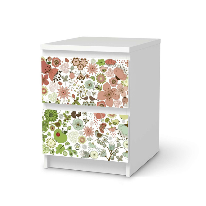 Möbelfolie IKEA Malm Kommode 2 Schubladen - Flower Pattern- Bild 1