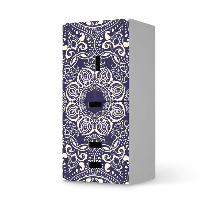 Möbelfolie IKEA Stuva / Malad - 3 Schubladen und 2 kleine Türen - Blue Mandala- Bild 1
