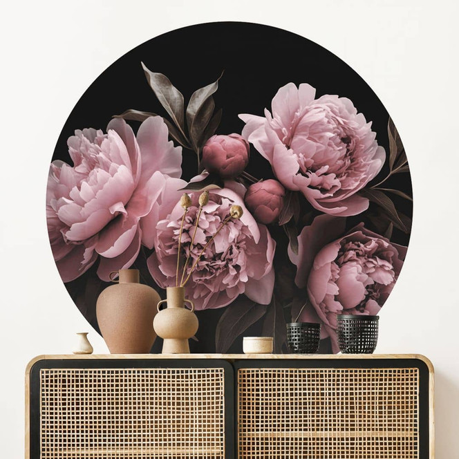 Wandtattoo Pfingstrose rosé - Haase - Rund