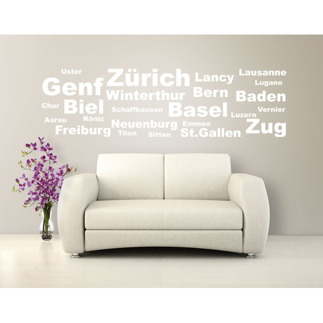 Wandtattoo Switzerland Cities