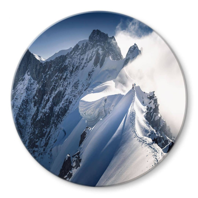 Glasbild Gipfel des Mont Blanc - Nienartowicz - Rund