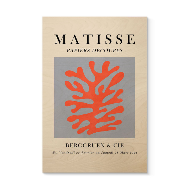 Holzbild Abstrakte Koralle im Matisse-Stil - Costa