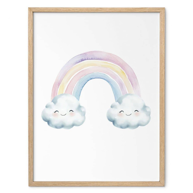 Poster für Kinder - Regenbogenzauber in Pastell