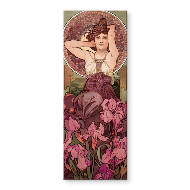 Acrylglasbild Mucha - Edelsteine: Amethyst - Panorama