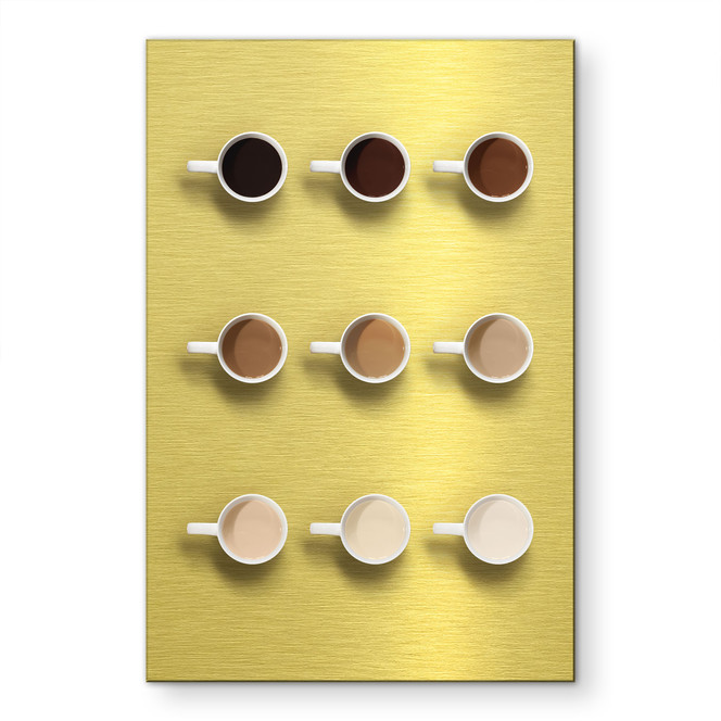Alu-Dibond gebürstet mit Goldeffekt - Shades of coffee