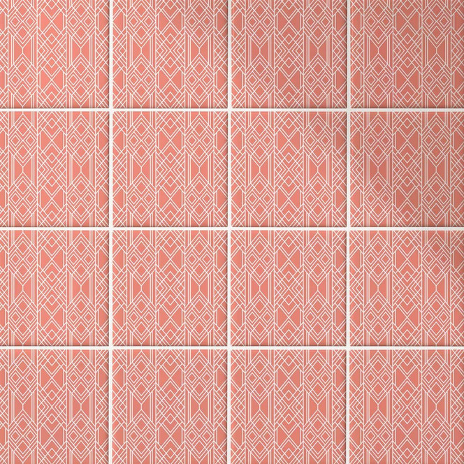 Fliesenaufkleber Fredriksson - Art Deco Apricot - 12er Set
