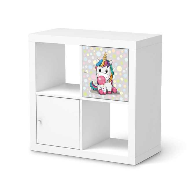 Klebefolie IKEA Expedit Regal Tür einzeln - Rainbow das Einhorn- Bild 1