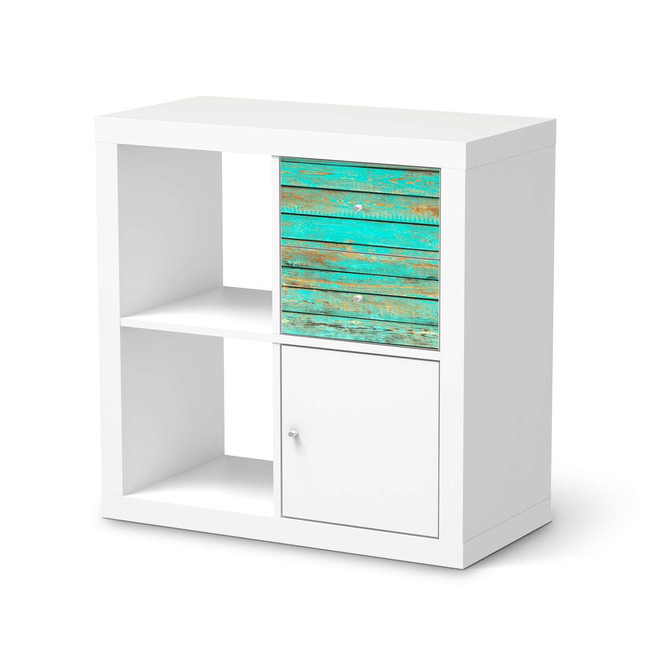 Möbelfolie IKEA IKEA Expedit Regal Schubladen - Wooden Aqua- Bild 1