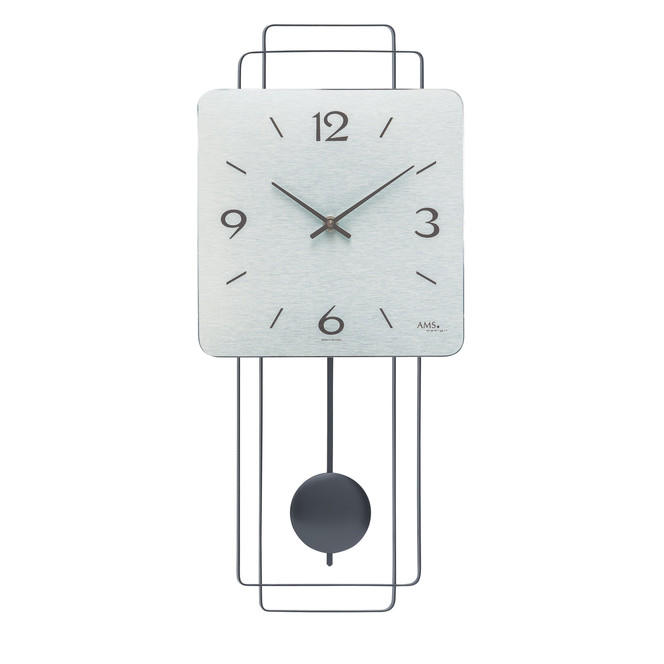 Pendelwanduhr Holzgehäuse, Metall-Design