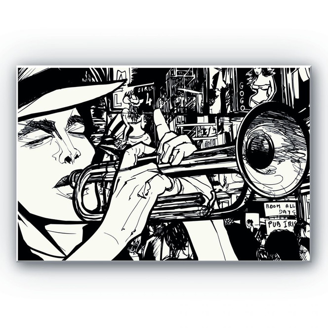 Wandbild Sound of a Street Musician