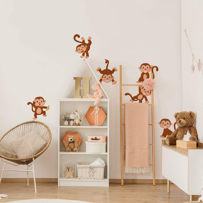 Wandtattoo Lustige Äffchen (Set)