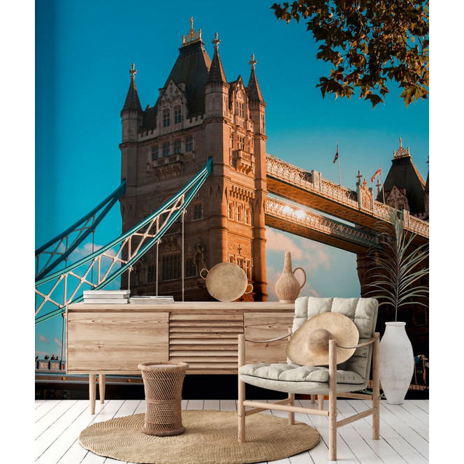Fototapete Architektur LondonBridge in blau beige - Vliestapete Designwalls 2 - 2.55x3.5 m