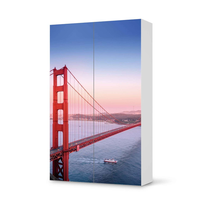 Klebefolie IKEA Besta Schrank 2 Türen (hoch) - Golden Gate- Bild 1