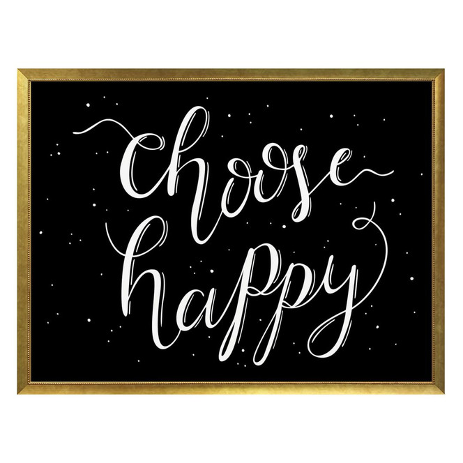 Poster Choose Happy - schwarz negativ