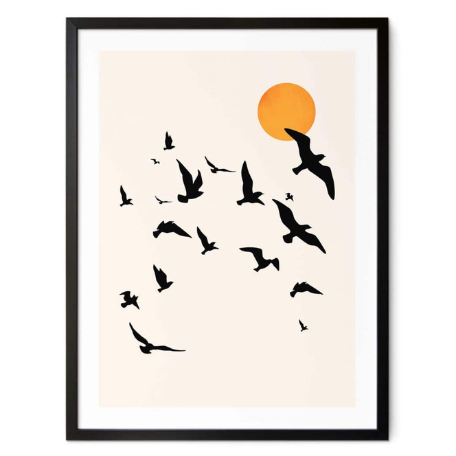 Poster Zugvögel auf dem Weg in den Süden - Kubistika