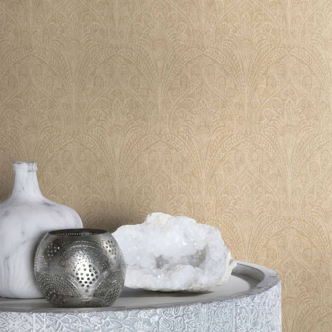 Rasch Vliestapete, Mustertapete Indian Style mittelbeige