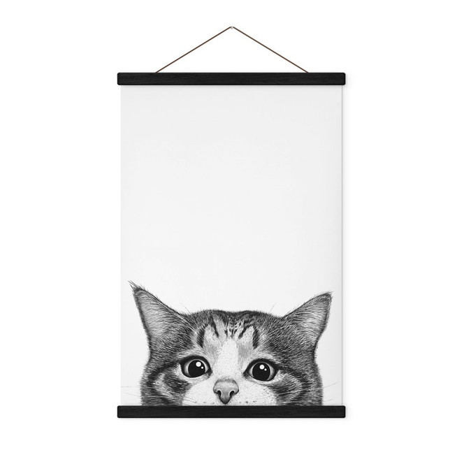 Stoffbild Neugierige Katze - Korenkova