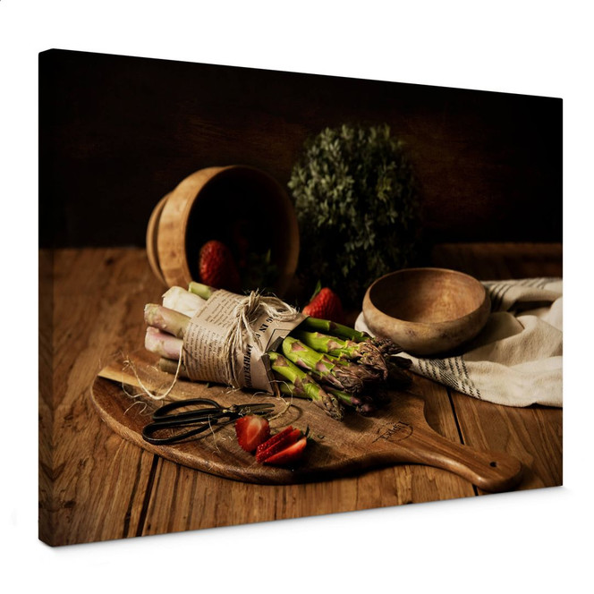 Leinwandbild Frischer Spargel