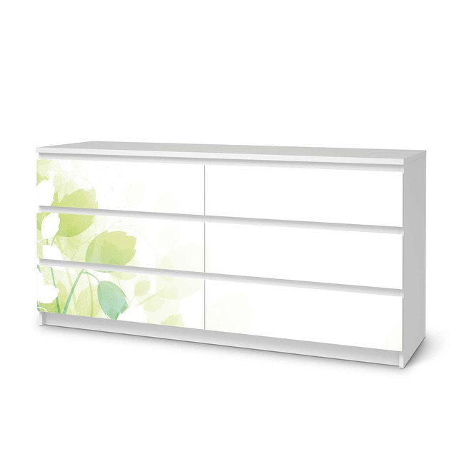 Möbelfolie IKEA Malm Kommode 6 Schubladen (breit) - Flower Light- Bild 1