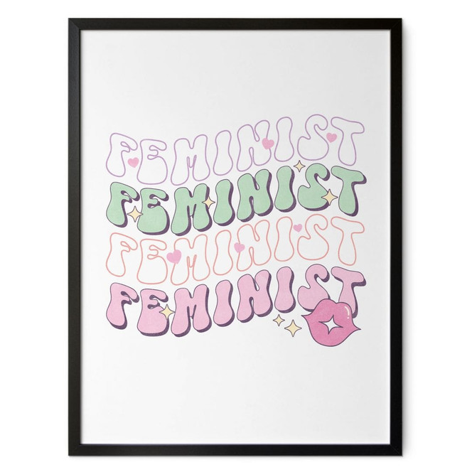 Poster Feminist Kussmund Pop Art