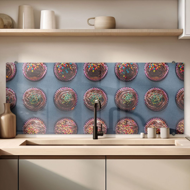 Spritzschutz Birthday Muffins - Panorama