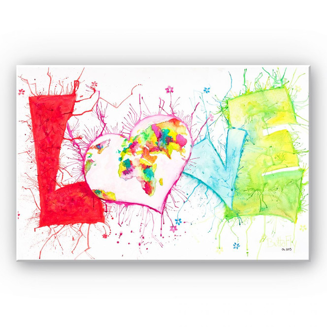 Wandbild Buttafly - Love