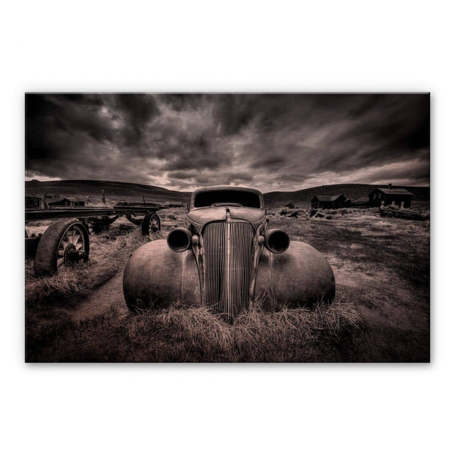 Alu-Dibond Bild mit Kupfereffekt Schlipf - Zu alt zum Fahren