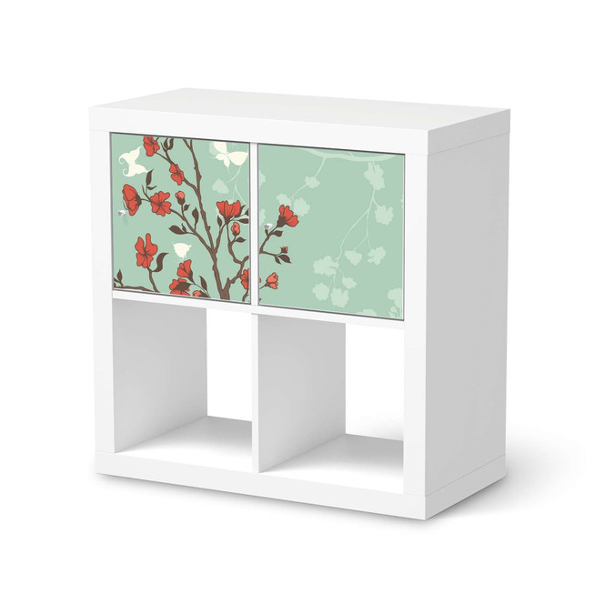 Möbelfolie IKEA Kallax Regal 2 Türen (quer) - Blütenzauber- Bild 1