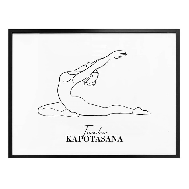 Poster Yoga - Taube - Line Art