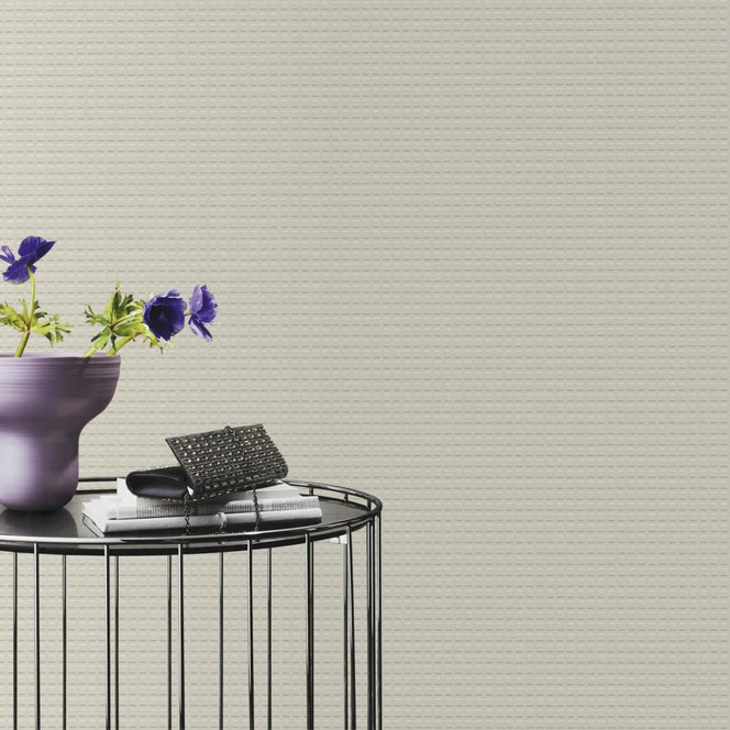 Unitapete, Mustertapete mit Struktur Bauhaus weiss