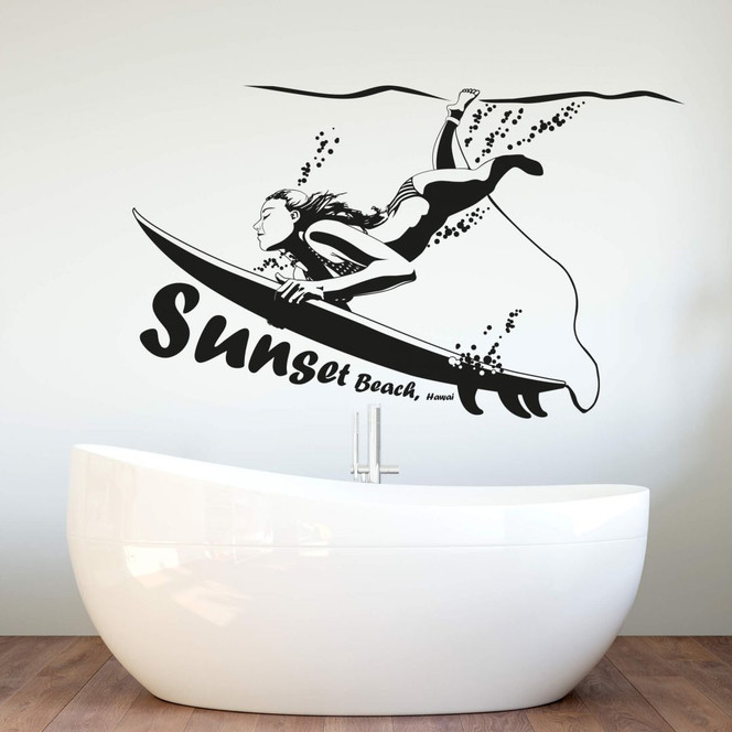 Wandtattoo Surfing Girl