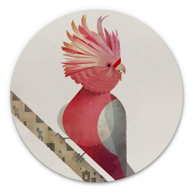 Alu-Dibond Braun - Rosakakadu - Rund