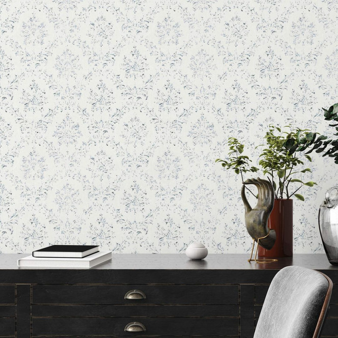 Architects Paper Textiltapete Metallic Silk Barocktapete mit Ornamenten metallic, weiss