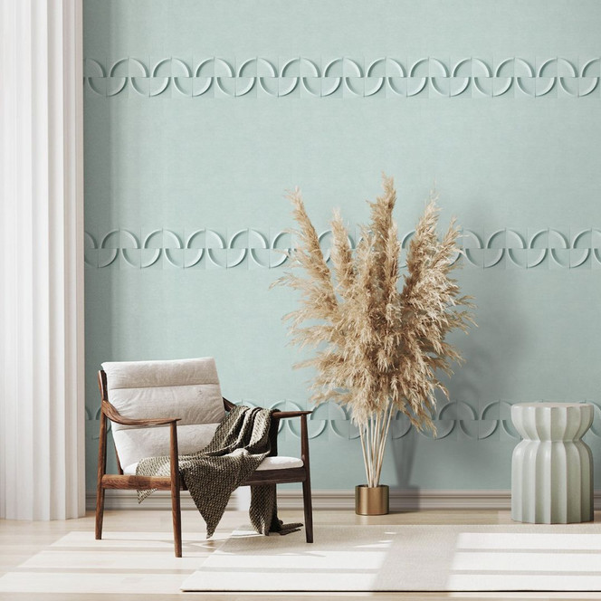 Bordüre in Grün, Grafisch für Wohnzimmer, Schlafzimmer 5.00 x 0.177 m