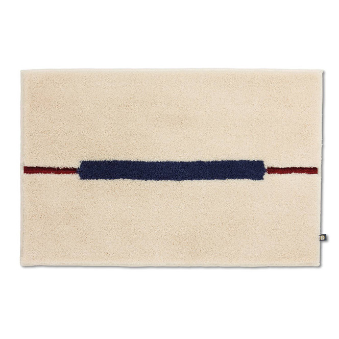 Cable Badteppich Wunschmass in Beige/Kobalt/Cardinal 1483