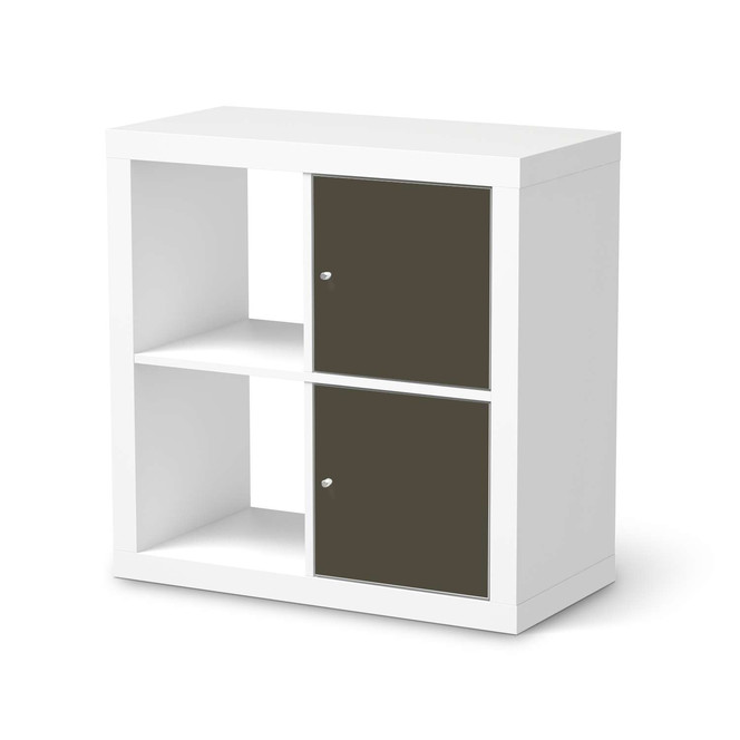 Klebefolie IKEA Expedit Regal 2 Türen (hoch) - Braungrau Dark- Bild 1