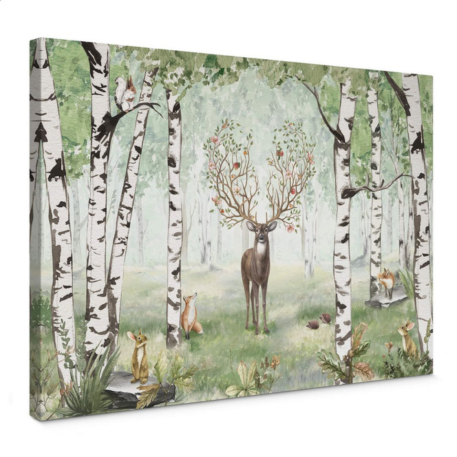 Leinwandbild Kikki Belle - Hirsch im Sommer