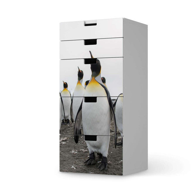 Möbel Klebefolie IKEA Stuva / Malad Kommode - 5 Schubladen - Penguin Family- Bild 1