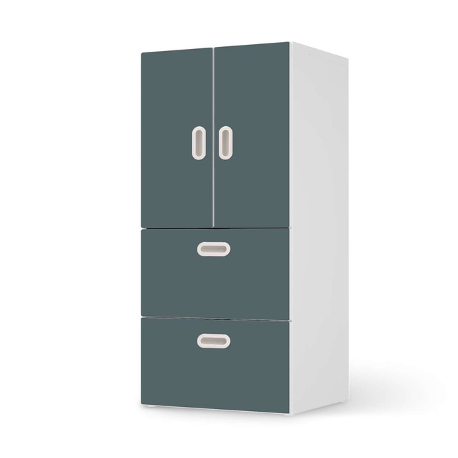 Möbelfolie IKEA Stuva / Fritids - 2 Schubladen und 2 kleine Türen - Blaugrau Light- Bild 1