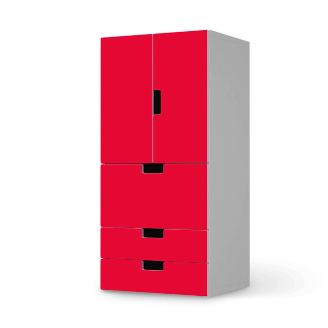 Möbelfolie IKEA Stuva / Malad - 3 Schubladen und 2 kleine Türen - Rot Light- Bild 1